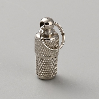 Alloy Pendants, with Jump Ring, Bottle, Platinum, 26x10mm, Hole: 10mm