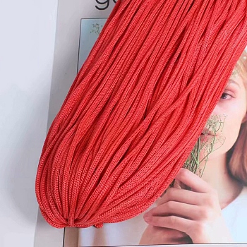 Polyester Hollow Yarn for Crocheting, Ice Linen Silk Hand Knitting Light Body Yarn, Summer Sun Hat Yarn for DIY Cool Hat Shoes Bag Cushion, Red, 3mm, about 218.72 Yards(200m)/Skein
