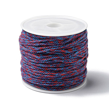 Cotton Braid Thread, with Spool, Round, Purple, 1.2mm, about 21.87 Yards(20m)/Roll