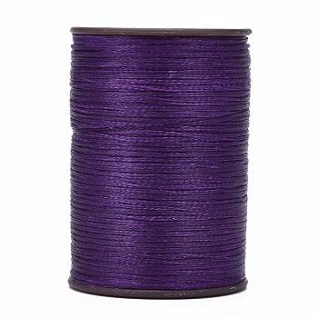 Flat Waxed Thread String, Micro Macrame Cord, for Leather Sewing Stitching, Indigo, 0.8mm, about 109.36 yards(100m)/roll