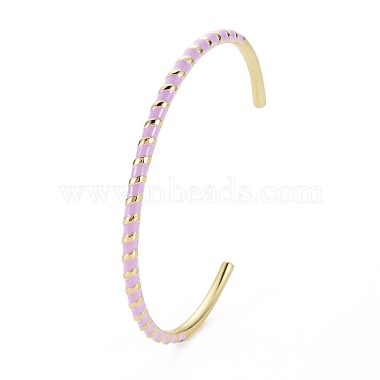 Bracelet manchette torsadé en laiton émaillé(BJEW-T020-02C-NF)-3