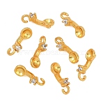 Brass Micro Pave Cubic Zirconia Pendant Cabochons Settings, Flat Round, Rack Plating, Long-Lasting Plated, Lead Free & Cadmium Free, Real 24K Gold Plated, 11x4x4mm, Hole: 1.4mm(KK-F941-17G)