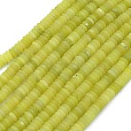 Frosted Natural Lemon Jade Beads Strands, Rondelle, 6x2mm, Hole: 0.7mm, about 150~160pcs/strand, 14.57~14.96''(37~38cm)(G-K389-C03-01)