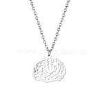 Non-Tarnish 304 Stainless Steel Pendant Necklaces, Hollow Cloud, Stainless Steel Color, 17.72 inch(45cm)(BH9287-2)