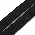 Polycotton Ribbon, Webbing Strap for Bag Strap Making, Black, 1 inch(25mm)(OCOR-WH0058-58B-01)