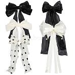5Pcs 5 Colors Cloth Bowknot Hair Barrettes, Hair Accessories for Women & Girls, Mixed Color, 270~360x125~210x7~20mm, 1pc/color(PHAR-SP0001-15)