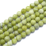 Natural TaiWan Jade Beads Strands, Round, Faceted(128 Facets), 8mm, Hole: 1.2mm, about 49pcs/strand, 15.16 inch(38.5cm)(G-K310-A23-8mm)