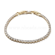 Brass Micro Pave Clear Cubic Zirconia Tennis Bracelet, Link Chain Bracelets, Long-Lasting Plated, Golden, 6-7/8 inch(17.5cm)(BJEW-G690-03G)