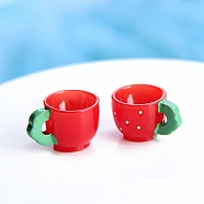 Resin Tea Set Miniature Ornaments, Micro Landscape Home Dollhouse Accessories, Pretending Prop Decorations, Mug, Red, 20x13mm(PW-WG2C285-04)