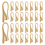 30Pcs Brass Earring Hooks, Ear Wire with Pinch Bails, Raw(Unplated), 21x9x2.5mm, Pin: 0.8mm(KK-NB0003-22)