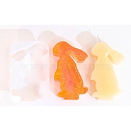 DIY Silicone Candle Molds, For Silhouette Candle Making, White, Rabbit, 13.1x7.7x2.6cm(SIL-Z020-06C)