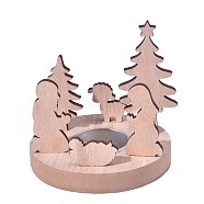 Christmas Wooden Candle Holders, Home Tabletop Centerpiece Decoration, Human, 100x100x100mm(PW-WGE4B21-02)