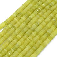 Frosted Natural Lemon Jade Beads Strands, Rondelle, 6x2mm, Hole: 0.7mm, about 182pcs/strand, 15.16''(38.5cm)(G-K389-C03-01)