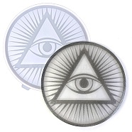 Eye of Providence/All-seeing Eye DIY Silicone Statue Mold, Portrait Sculpture Resin Casting Molds, For UV Resin, Epoxy Resin Decoration Making, Flat Round, White, 180x9mm, Inner Diameter: 175mm(AJEW-D052-02)