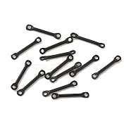 304 Stainless Steel Connector Charms, Bar Links, Electrophoresis Black, 12x2x1mm, Hole: 1mm(STAS-Q323-04C-B)