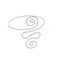 Zinc Alloy Arom Cuff Bangles, Vortex, Silver, 3-1/2x3-3/4 inch(9x9.5cm)(WG53CF3-02)