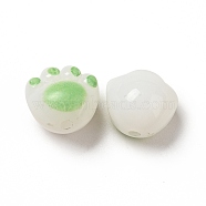 Opaque Acrylic Beads, Cat Paw, Medium Spring Green, 11x12x9.7mm, Hole: 1.6mm(X1-FIND-I029-02E)