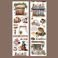 Coffee Theme Decorative Paper Tapes Rolls, Self-adhesion Paper Sheets, for DIY Scrapbooking, Food, 60x2mm(DIY-C081-02A)