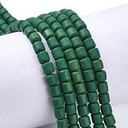 Handmade Polymer Clay Bead Strands, Column, Dark Green, 6.5x6mm, Hole: 1.2mm, about 61pcs/strand, 15.75 inch(40cm)(X-CLAY-ZX006-01-109)