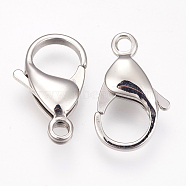 304 Stainless Steel Lobster Claw Clasps, Parrot Trigger Clasps, Stainless Steel Color, 20x12.5x5mm, Hole: 2.5mm(STAS-O114-057P-C)