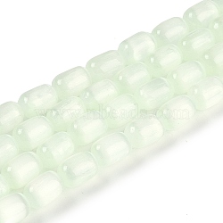 Natural Selenite Beads Strands, Dyed, Drum, Honeydew, 12x8mm, Hole: 1.2mm, about 32pcs/strand, 15.43''(39.2cm)(G-F750-11)