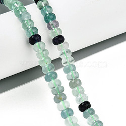 Natural Fluorite Beads Strands, Rondelle, 6x3.5~4mm, Hole: 1.2mm, about 96~98pcs/strand, 14.96~15.16''(38~38.5cm)(G-T139-56B)