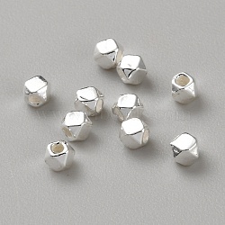 925 Sterling Silver Beads, Polygon, Silver, 2x2x2mm, Hole: 0.8mm(STER-WH0019-20A)