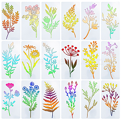 PET Plastic Drawing Painting Stencils Templates, Rectangle, Flower, 152x76x0.3mm, 18pcs/set(DIY-WH0502-62B)