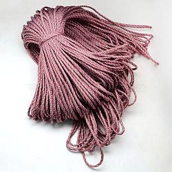 7 Inner Cores Polyester & Spandex Cord Ropes, with Patterns, for Rope Bracelets & Shoe Lace Cord Making, Red, 4mm, about 109.36 yards(100m)/bundle, 420~500g/bundle(RCP-R006-050)