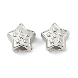 CCB Plastic Large Hole Beads, Star, Platinum, 11.5x12x7.5mm, Hole: 4.5~4.5mm(CCB-D278-11P)