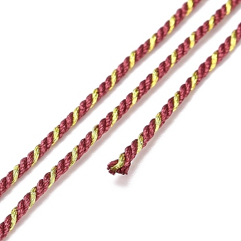 Polycotton Filigree Cord, Braided Rope, with Plastic Reel, for Wall Hanging, Crafts, Gift Wrapping, Indian Red, 1.2mm, about 27.34 Yards(25m)/Roll