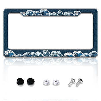 Aluminum Alloy Decoration Frame, for Licence Plate, with Screw & Nut, Rectangle, Billow, 160x310x5mm