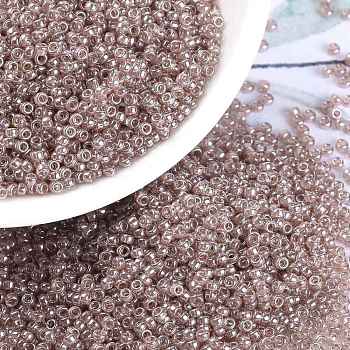 MIYUKI Round Rocailles Beads, Japanese Seed Beads, (RR3512) Transparent Blush Luster, 15/0, 1.5mm, Hole: 0.7mm, about 5555pcs/bottle, 10g/bottle