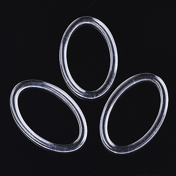 Transparent Linking Rings, Oval, Clear, 56.5x36x3.5mm, Inner Diameter: 47x27mm