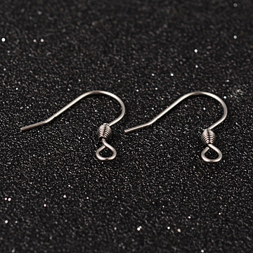 304 Stainless Steel Earring Hook Jewelry Findings, Stainless Steel Color, 16x18mm, Hole: 2mm, Pin: 0.7mm(STAS-G130-50P)
