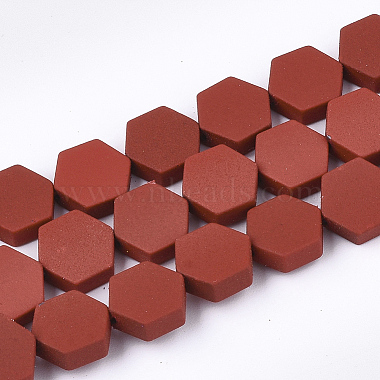 9mm Red Hexagon Non-magnetic Hematite Beads