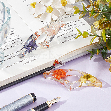 Resin with Dried Flower Thumb Bookmark(AJEW-WH0020-87)-4