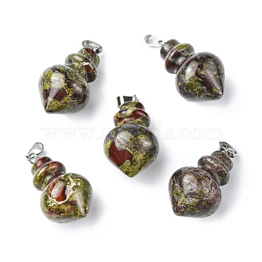 Natural & Synthetic Mixed Gemstone Pendants(G-G998-C)-2