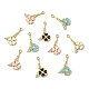 10個ラックメッキ合金ラインストーンペンダント(FIND-YW0008-91B)-1