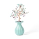 Natural & Synthetic Gemstone Chips with Brass Wrapped Wire Money Tree on Ceramic Vase Display Decorations(DJEW-B007-01C)-2