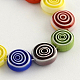 Flat Round Handmade Millefiori Glass Beads(X-LK-R004-49)-1
