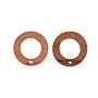 Stainless Steel Color Tan Ring Wood Stud Earring Findings(MAK-N032-035)