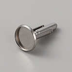 304 Stainless Steel Cuff Button, Cufflink Findings for Apparel Accessories, Stainless Steel Color, 13.5mm(STAS-WH0017-027)