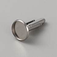 304 Stainless Steel Cuff Button, Cufflink Findings for Apparel Accessories, Stainless Steel Color, 13.5mm(STAS-WH0017-027)