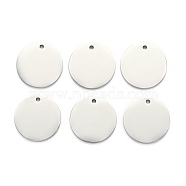 304 Stainless Steel Stamping Blank Tag Pendants, Flat Round, Stainless Steel Color, 16x1.5mm(STAS-L220-04P-A)