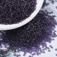 MIYUKI Round Rocailles Beads, Japanese Seed Beads, 11/0, (RR157) Transparent Amethyst, 2x1.3mm, Hole: 0.8mm, about 1111pcs/10g(X-SEED-G007-RR0157)