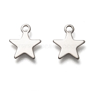 201 Stainless Steel Charms, Laser Cut, Star, Stainless Steel Color, 11x10x0.6mm, Hole: 1.6mm(STAS-B001-14A-P)