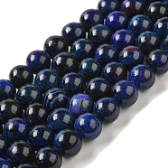 Natural Agate Beads Strands, Dyed & Heated, Round, Prussian Blue, 10mm, Hole: 1.2mm, about 38pcs/strand, 14.96''(38cm)(G-P516-A01-A09)