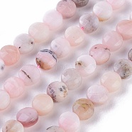 Natural Pink Opal Beads Strands, Faceted, Flat Round, 10x5mm, Hole: 1mm, about 36pcs/Strand, 15.3 inch~15.75 inch(39~40cm)(G-I247-23D)