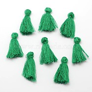 Cotton Thread Tassels Pendant Decorations, Green, 25~31x5mm, about 39~47pcs/bag(NWIR-P001-03L)